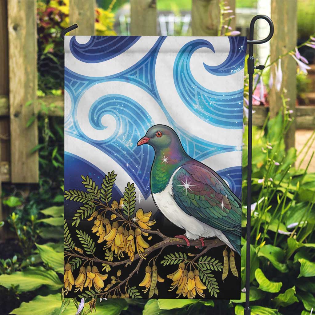 Kekeru New Zealand Matariki Garden Flag Kukupa Kowhai Maori New Year Blue Version