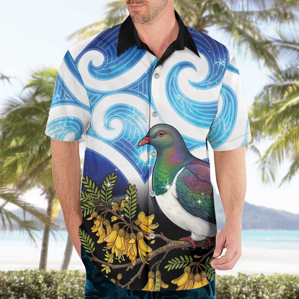Kekeru New Zealand Matariki Hawaiian Shirt Kukupa Kowhai Maori New Year Blue Version
