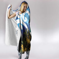 Kekeru New Zealand Matariki Hooded Blanket Kukupa Kowhai Maori New Year Blue Version