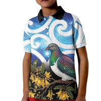 Kekeru New Zealand Matariki Kid Polo Shirt Kukupa Kowhai Maori New Year Blue Version