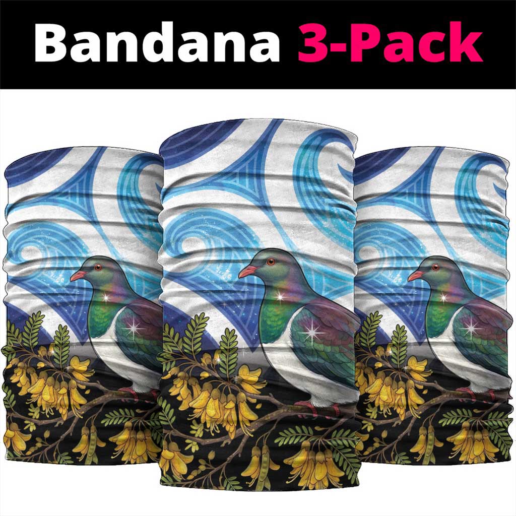 Kekeru New Zealand Matariki Neck Gaiter Kukupa Kowhai Maori New Year Blue Version
