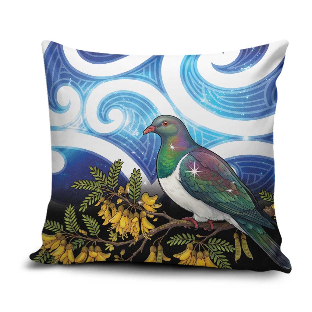 Kekeru New Zealand Matariki Pillow Cover Kukupa Kowhai Maori New Year Blue Version
