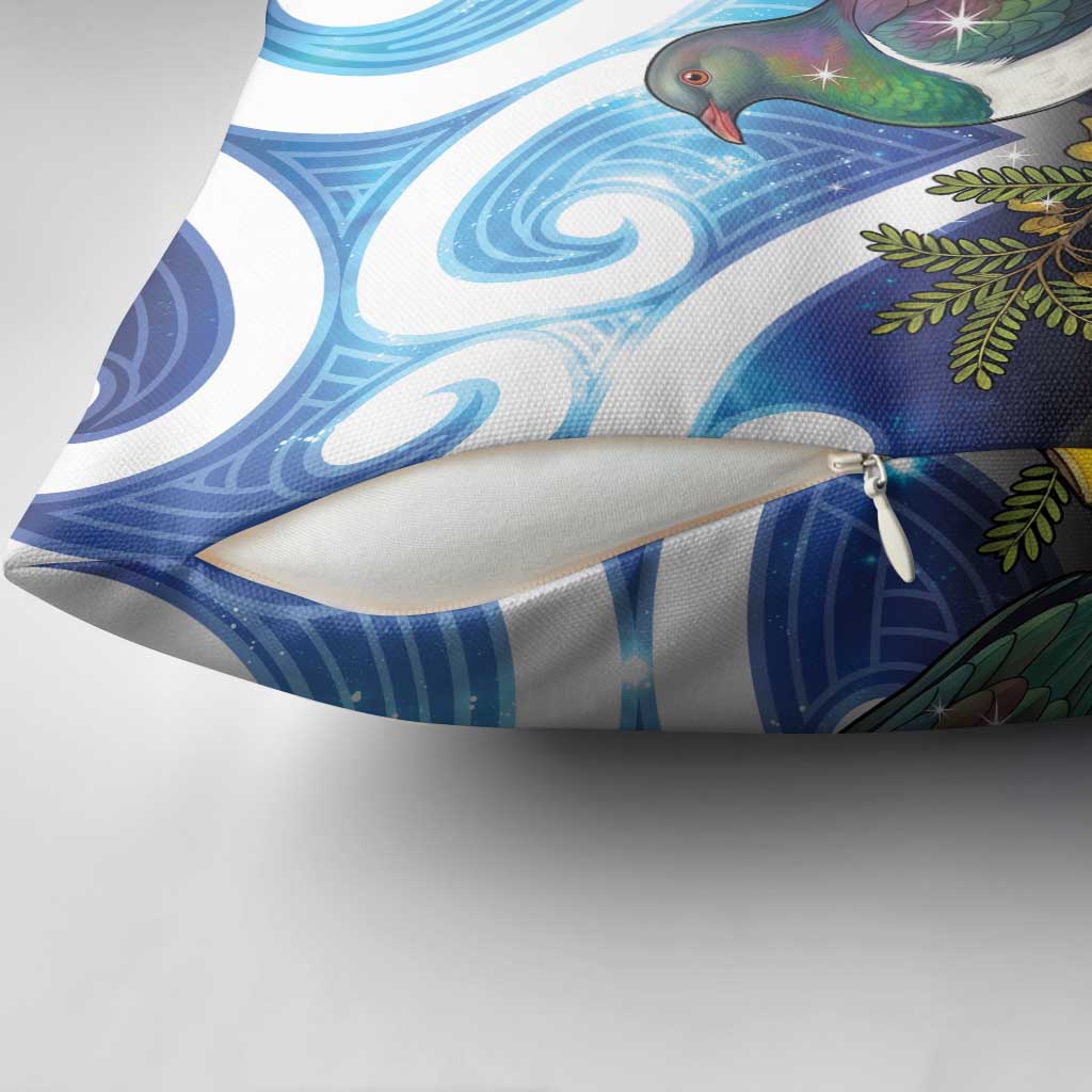 Kekeru New Zealand Matariki Pillow Cover Kukupa Kowhai Maori New Year Blue Version