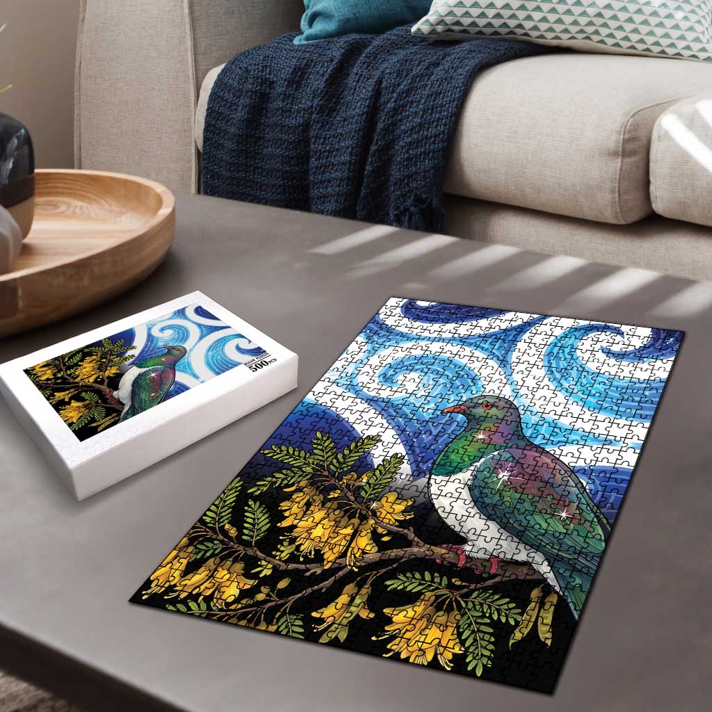 Kekeru New Zealand Matariki Puzzle Kukupa Kowhai Maori New Year Blue Version