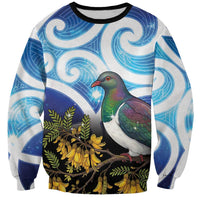 Kekeru New Zealand Matariki Sweatshirt Kukupa Kowhai Maori New Year Blue Version