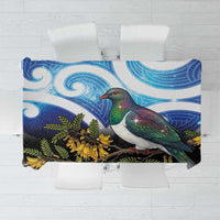 Kekeru New Zealand Matariki Tablecloth Kukupa Kowhai Maori New Year Blue Version