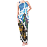 Kekeru New Zealand Matariki Tank Maxi Dress Kukupa Kowhai Maori New Year Blue Version