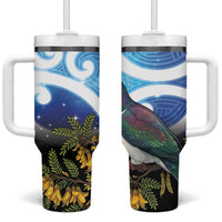 Kekeru New Zealand Matariki Tumbler With Handle Kukupa Kowhai Maori New Year Blue Version