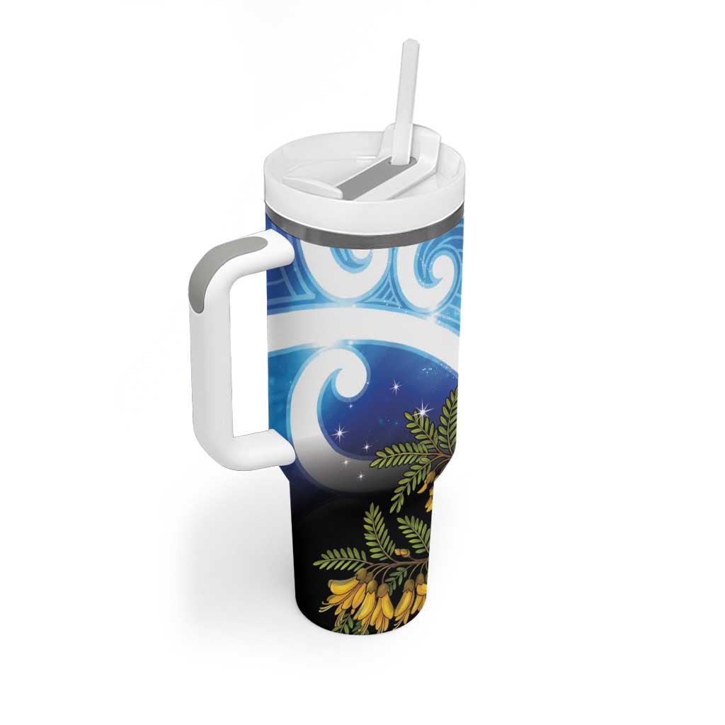 Kekeru New Zealand Matariki Tumbler With Handle Kukupa Kowhai Maori New Year Blue Version