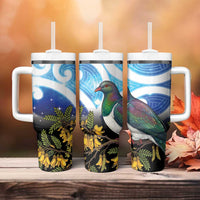 Kekeru New Zealand Matariki Tumbler With Handle Kukupa Kowhai Maori New Year Blue Version