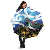 Kekeru New Zealand Matariki Umbrella Kukupa Kowhai Maori New Year Blue Version