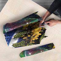 Kekeru New Zealand Matariki Umbrella Kukupa Kowhai Maori New Year Blue Version