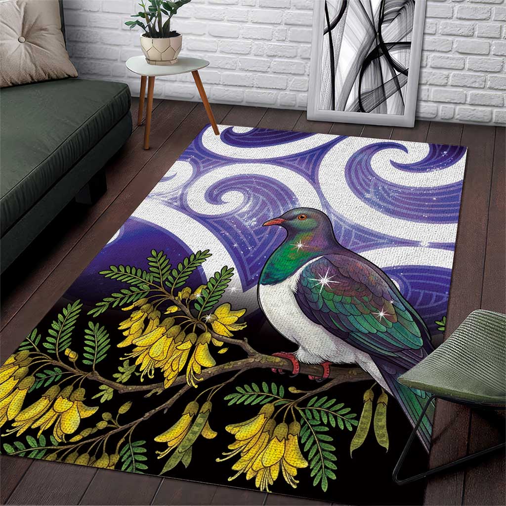 Kekeru New Zealand Matariki Area Rug Kukupa Kowhai Maori New Year Purple Version