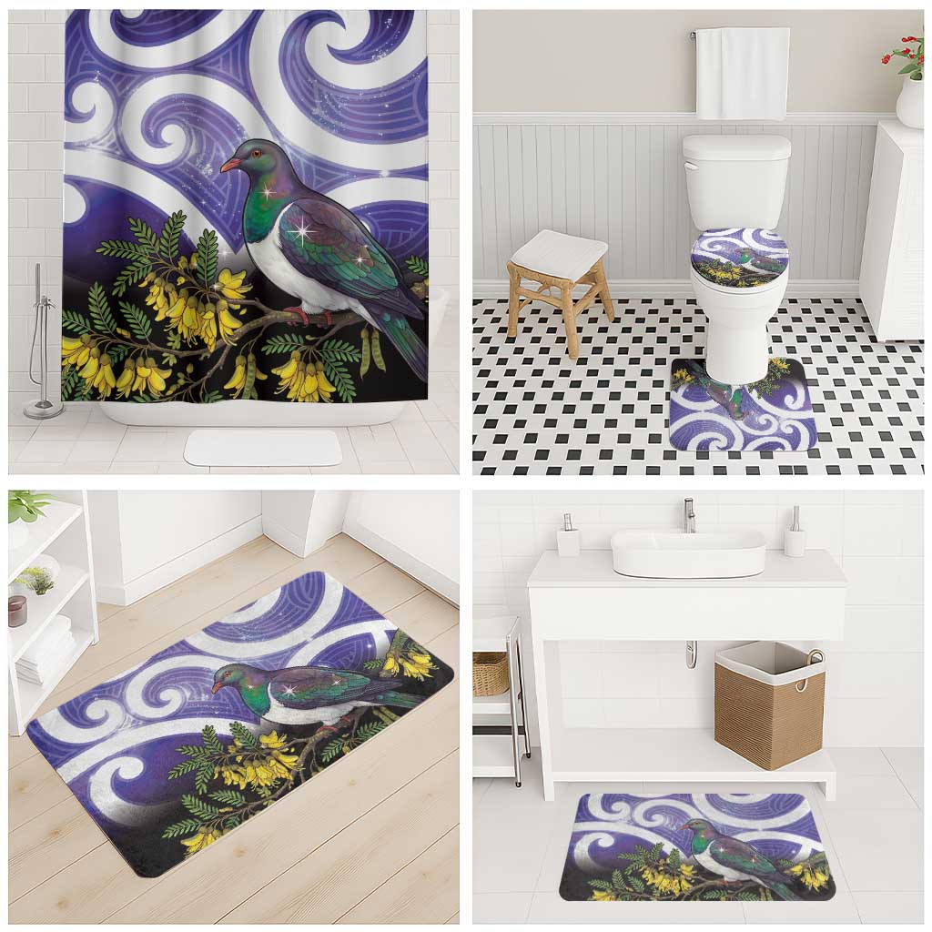 Kekeru New Zealand Matariki Bathroom Set Kukupa Kowhai Maori New Year Purple Version
