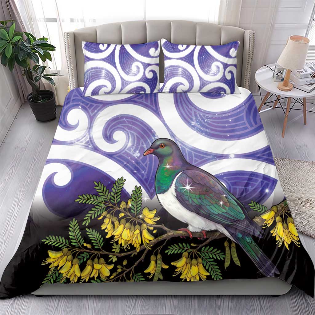 Kekeru New Zealand Matariki Bedding Set Kukupa Kowhai Maori New Year Purple Version