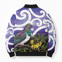 Kekeru New Zealand Matariki Bomber Puffer Jacket Kukupa Kowhai Maori New Year Purple Version