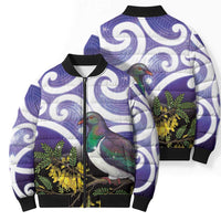 Kekeru New Zealand Matariki Bomber Puffer Jacket Kukupa Kowhai Maori New Year Purple Version