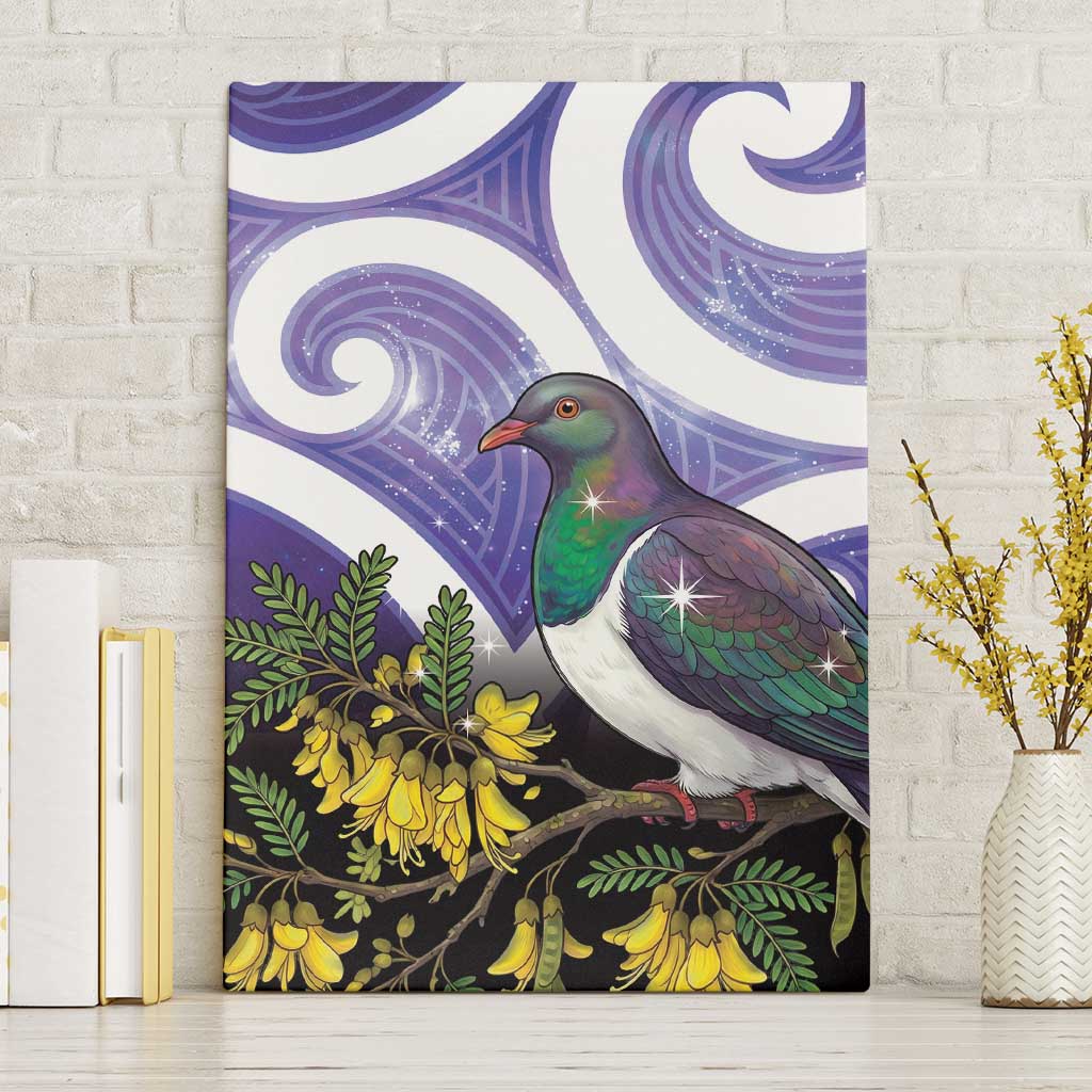 Kekeru New Zealand Matariki Canvas Wall Art Kukupa Kowhai Maori New Year Purple Version