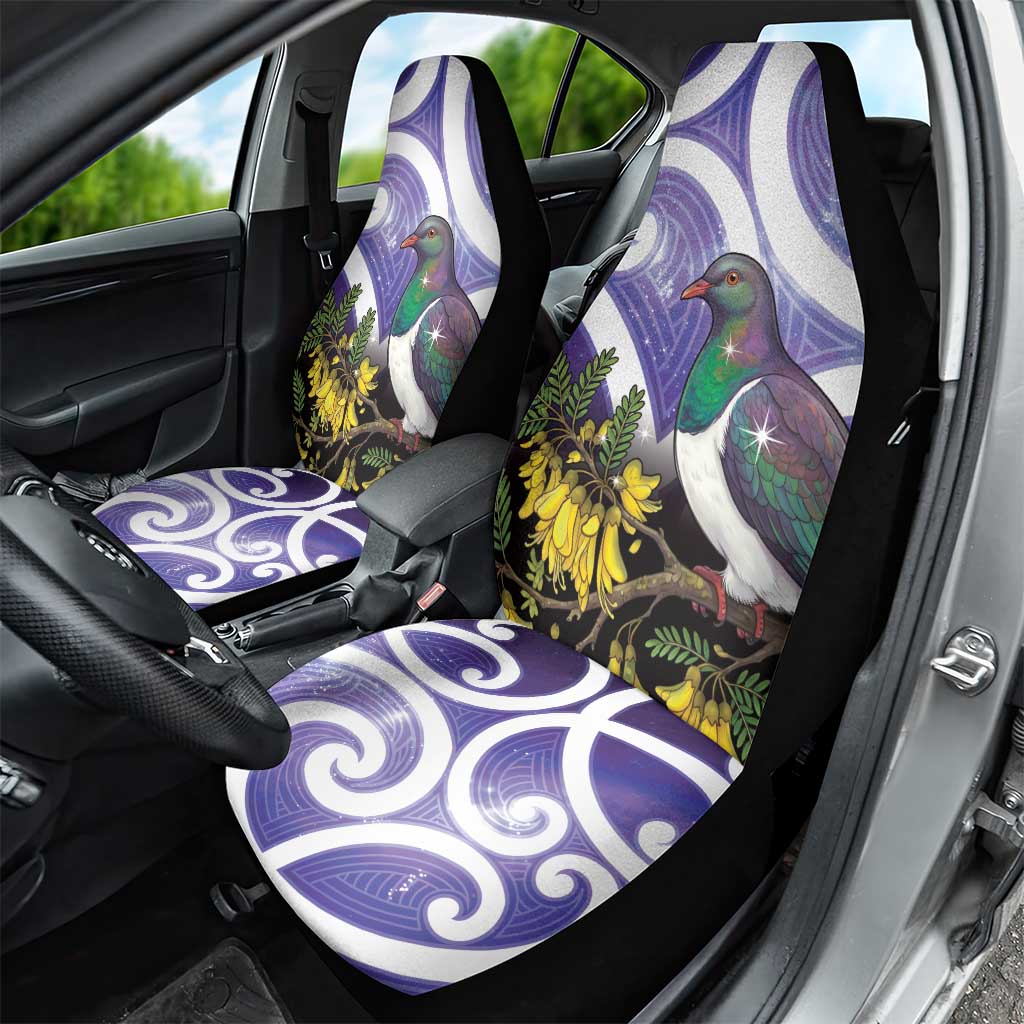 Kekeru New Zealand Matariki Car Seat Cover Kukupa Kowhai Maori New Year Purple Version LT14 - Polynesian Pride