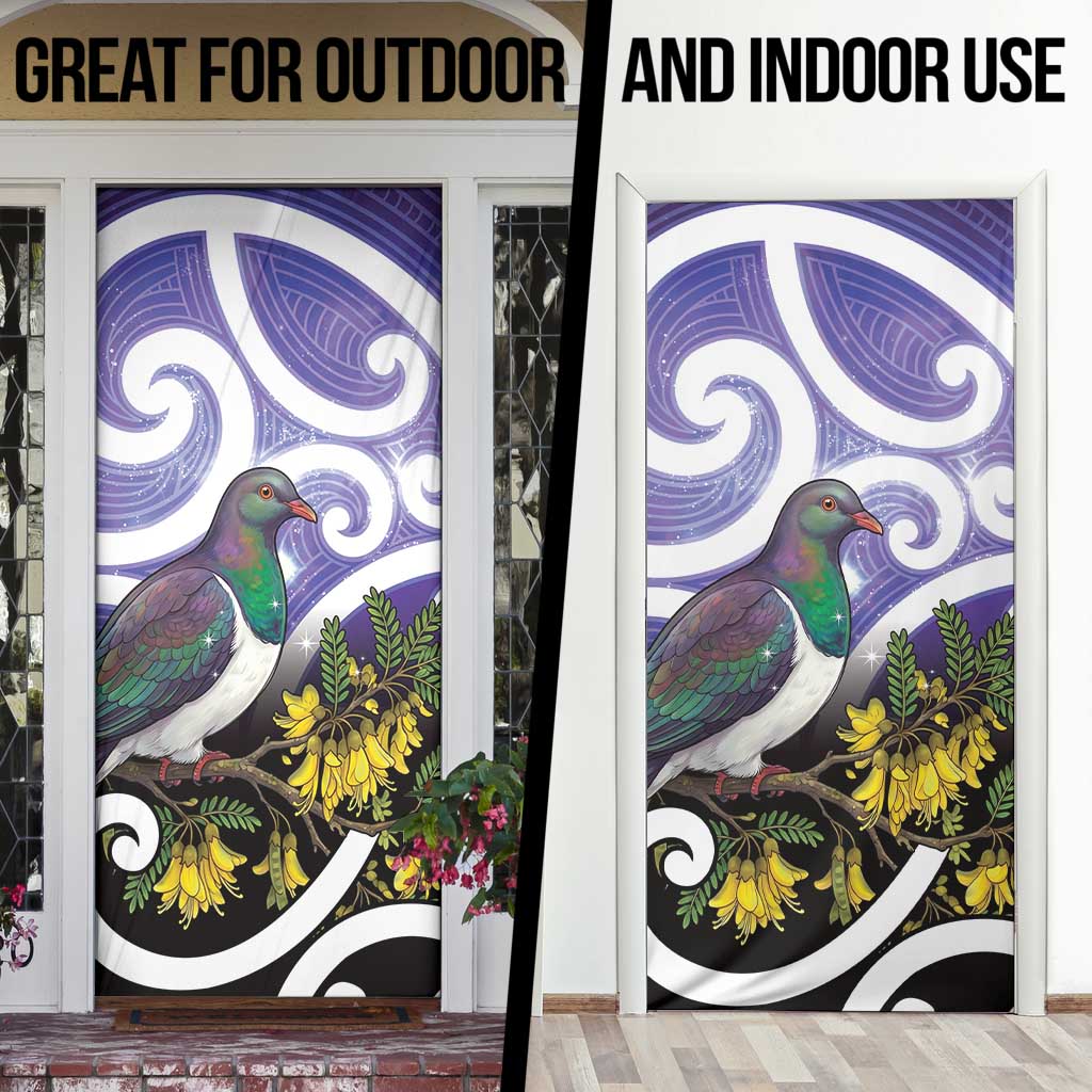 Kekeru New Zealand Matariki Door Cover Kukupa Kowhai Maori New Year Purple Version LT14 - Polynesian Pride
