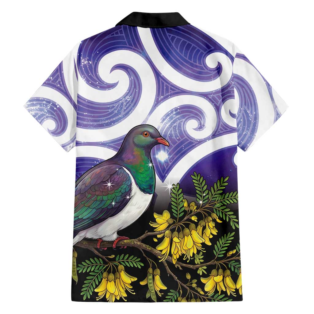 Kekeru New Zealand Matariki Family Matching Puletasi and Hawaiian Shirt Kukupa Kowhai Maori New Year Purple Version LT14 - Polynesian Pride
