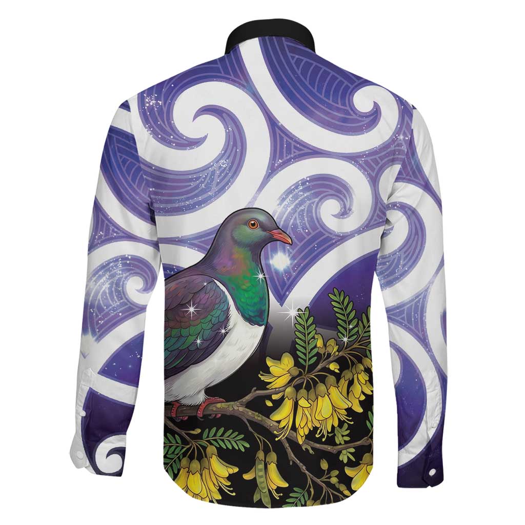 Kekeru New Zealand Matariki Family Matching Short Sleeve Bodycon Dress and Hawaiian Shirt Kukupa Kowhai Maori New Year Purple Version LT14 - Polynesian Pride