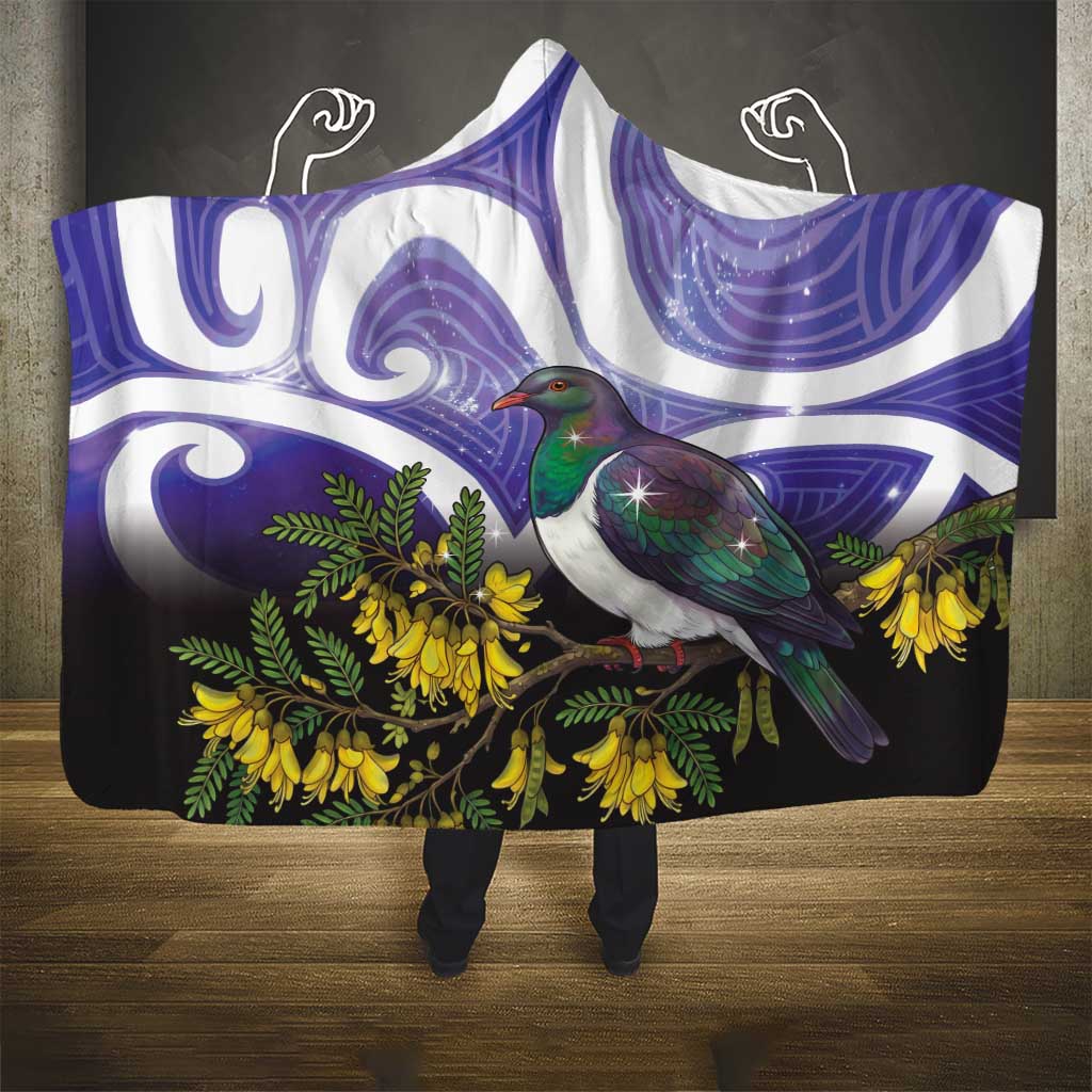 Kekeru New Zealand Matariki Hooded Blanket Kukupa Kowhai Maori New Year Purple Version