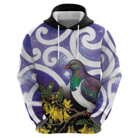 Kekeru New Zealand Matariki Hoodie Kukupa Kowhai Maori New Year Purple Version LT14 - Polynesian Pride