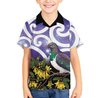 Kekeru New Zealand Matariki Kid Hawaiian Shirt Kukupa Kowhai Maori New Year Purple Version LT14 Kid Purple - Polynesian Pride