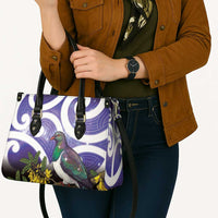 Kekeru New Zealand Matariki Leather Bag Kukupa Kowhai Maori New Year Purple Version