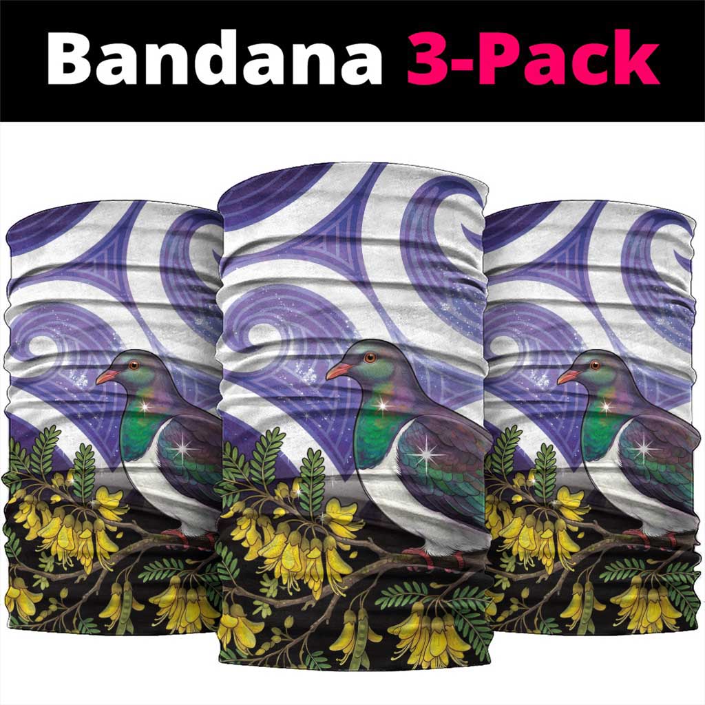 Kekeru New Zealand Matariki Neck Gaiter Kukupa Kowhai Maori New Year Purple Version
