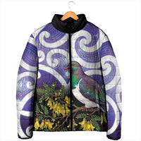 Kekeru New Zealand Matariki Padded Jacket Kukupa Kowhai Maori New Year Purple Version