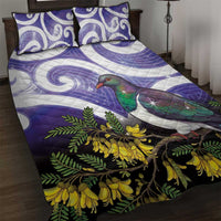 Kekeru New Zealand Matariki Quilt Bed Set Kukupa Kowhai Maori New Year Purple Version