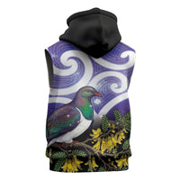 Kekeru New Zealand Matariki Sleeveless Zip Hoodie Kukupa Kowhai Maori New Year Purple Version LT14 - Polynesian Pride