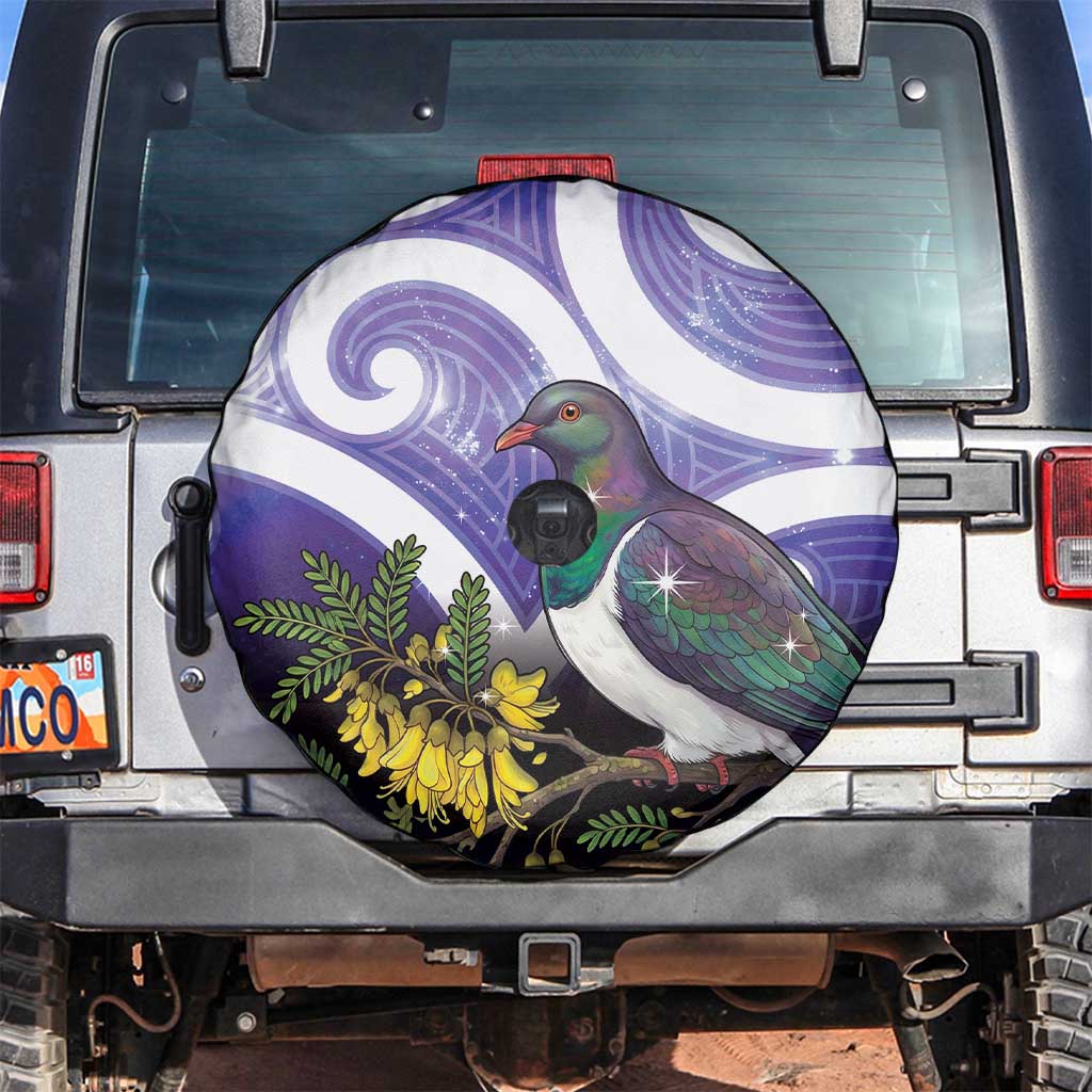 Kekeru New Zealand Matariki Spare Tire Cover Kukupa Kowhai Maori New Year Purple Version LT14 Purple - Polynesian Pride