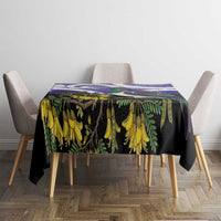 Kekeru New Zealand Matariki Tablecloth Kukupa Kowhai Maori New Year Purple Version