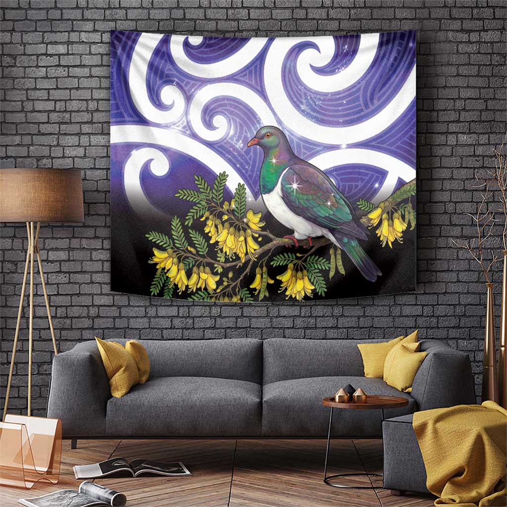 Kekeru New Zealand Matariki Tapestry Kukupa Kowhai Maori New Year Purple Version