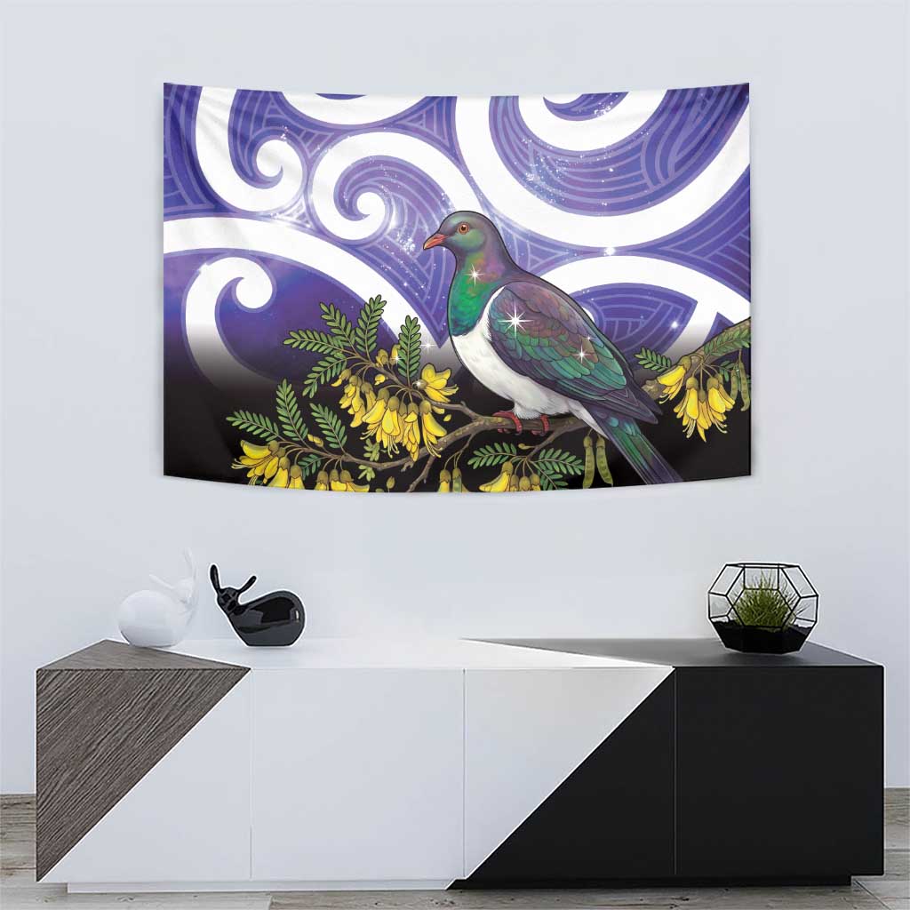 Kekeru New Zealand Matariki Tapestry Kukupa Kowhai Maori New Year Purple Version