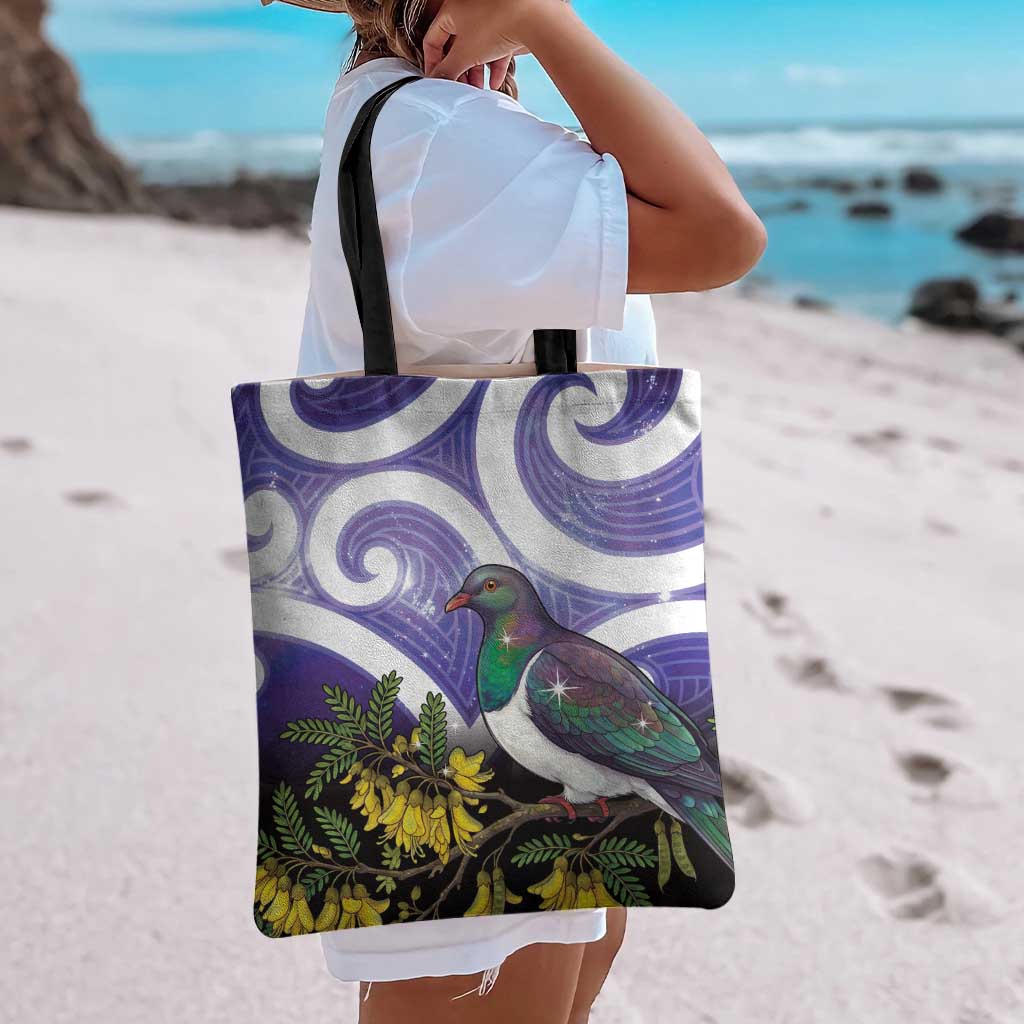 Kekeru New Zealand Matariki Tote Bag Kukupa Kowhai Maori New Year Purple Version