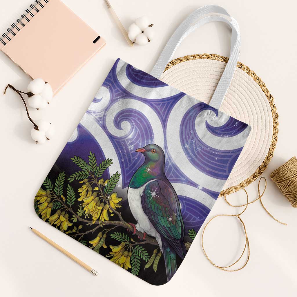 Kekeru New Zealand Matariki Tote Bag Kukupa Kowhai Maori New Year Purple Version