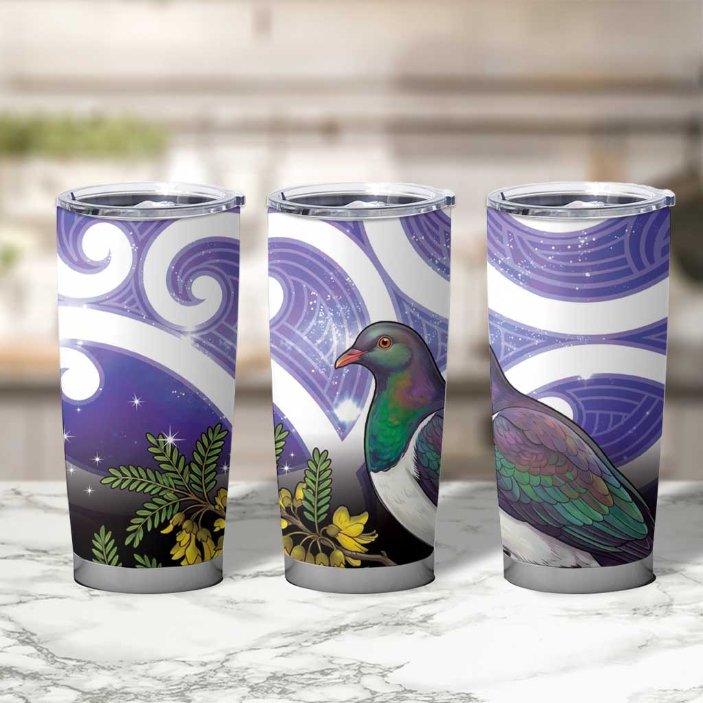 Kekeru New Zealand Matariki Tumbler Cup Kukupa Kowhai Maori New Year Purple Version LT14 - Polynesian Pride