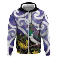Kekeru New Zealand Matariki Zip Hoodie Kukupa Kowhai Maori New Year Purple Version LT14 Zip Hoodie Purple - Polynesian Pride