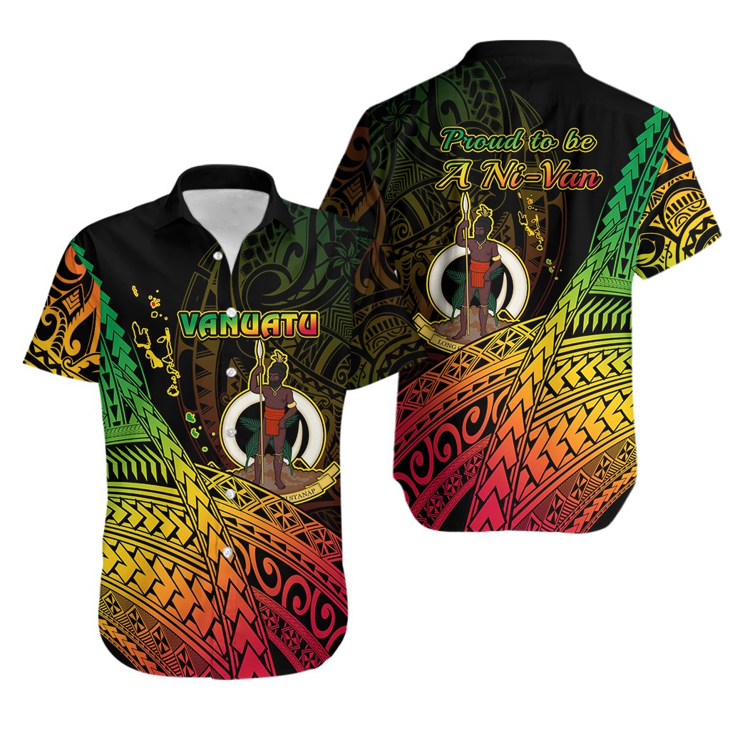 Vanuatu Matching Hawaiian Shirt and Dress Proud To Be A Ni Van LT14 No Dress Reggae - Polynesian Pride