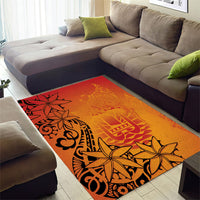 French Polynesia Manta Ray Tattoo Area Rug Tahiti Hahalua Tiare Maori Gradient Style