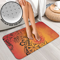 French Polynesia Manta Ray Tattoo Bathroom Set Tahiti Hahalua Tiare Maori Gradient Style