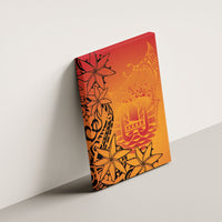 French Polynesia Manta Ray Tattoo Canvas Wall Art Tahiti Hahalua Tiare Maori Gradient Style