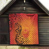 French Polynesia Manta Ray Tattoo Quilt Tahiti Hahalua Tiare Maori Gradient Style