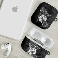 French Polynesia Manta Ray Tattoo AirPods Case Tahiti Hahalua Turtle Shark Black Color