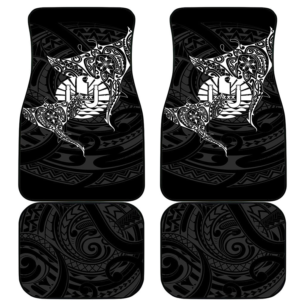 French Polynesia Manta Ray Tattoo Car Mats Tahiti Hahalua Turtle Shark Black Color