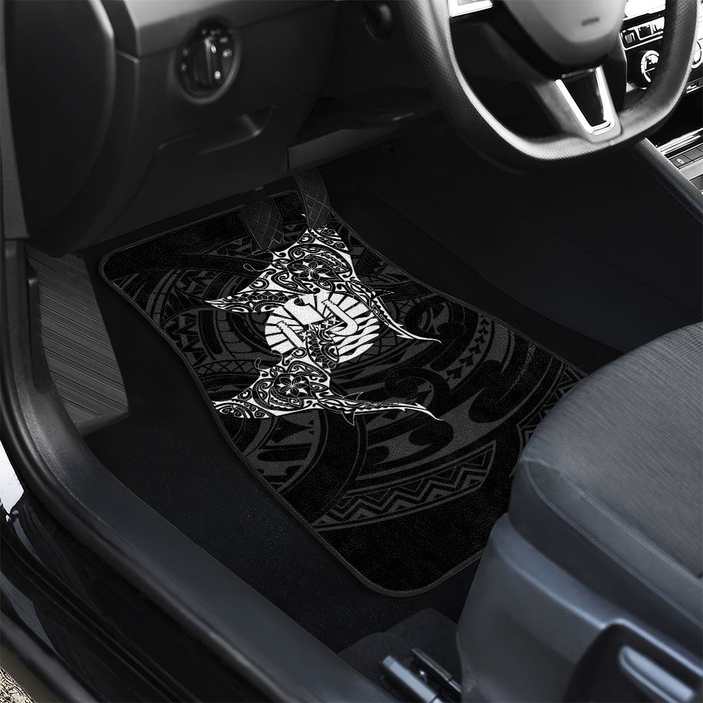 French Polynesia Manta Ray Tattoo Car Mats Tahiti Hahalua Turtle Shark Black Color